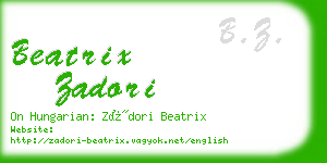 beatrix zadori business card